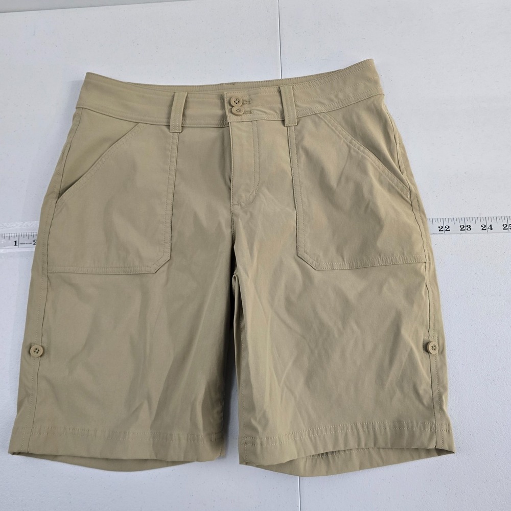Eddie Bauer rolled hem‎ bermuda short size 6 tan beige chino 6973